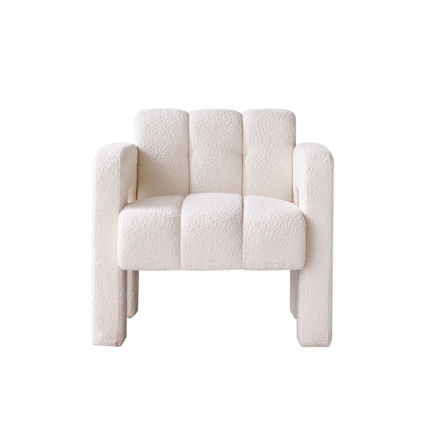 31.10" Wide Boucle Upholstered Accent Chair - Beige - Image 4