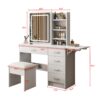 Fashion Vanity Desk With Mirror And Lights For Makeup, 5 Drawers, Adjustable Lighting - White - Image 3