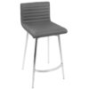 Marcel Mason - 5 Piece Swivel Contemporary Counter Height Dining Set - Chrome - Black / Walnut / Gray - Image 4