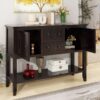 Cambridge Series - Console Table With Ample Storage 4 Small Drawers Bottom Shelf - Espresso - Image 6