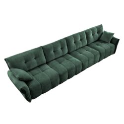 Modern 4 Seater Sofa With Solid Wood Frame, High Resilience Cushions - Premium Green