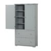 Wide Bathroom Storage Cabinet, Freestanding Storage Cabinet With Two Drawers And Adjustable Shelf, MDF Board With Painted Finish - Gray - Image 8