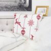 Christmas Throw Pillow With Embroidered Reindeer And Snowflakes - White - Image 4