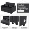 Convertible Sleeper Bed, Adjustable Oversized Armchair With 3 USB Ports For Small Space - Black - Image 6