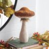 Mushroom Holiday Ornament, For Harvest Festival Fall Festival & Thanksgiving Table Decorations (Set of 2) - Beige / Orange - Image 3