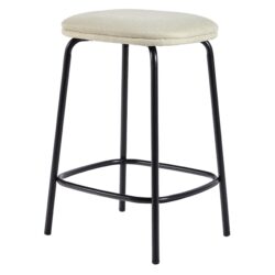 Modern Simple Counter Stool With Upholstered Seat (Set of 2) - Ivory