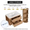Modern Wall Mounted Bathroom Vanity With Sink And Storage Rack 2 Soft Close Drawers Plywood 30" - Imitative Oak - Image 4
