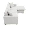 Modern Sectional Sofa With Throw Pillows, Cloud L Shaped Couch Set With Wide 4 Seat Comfy Couch Set With Movable Ottoman - White - Image 7