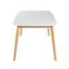 Dining Table With Splayed Rubberwood Legs & Faux Wood Tabletop, Mid Century Modern - White Oak - Image 8