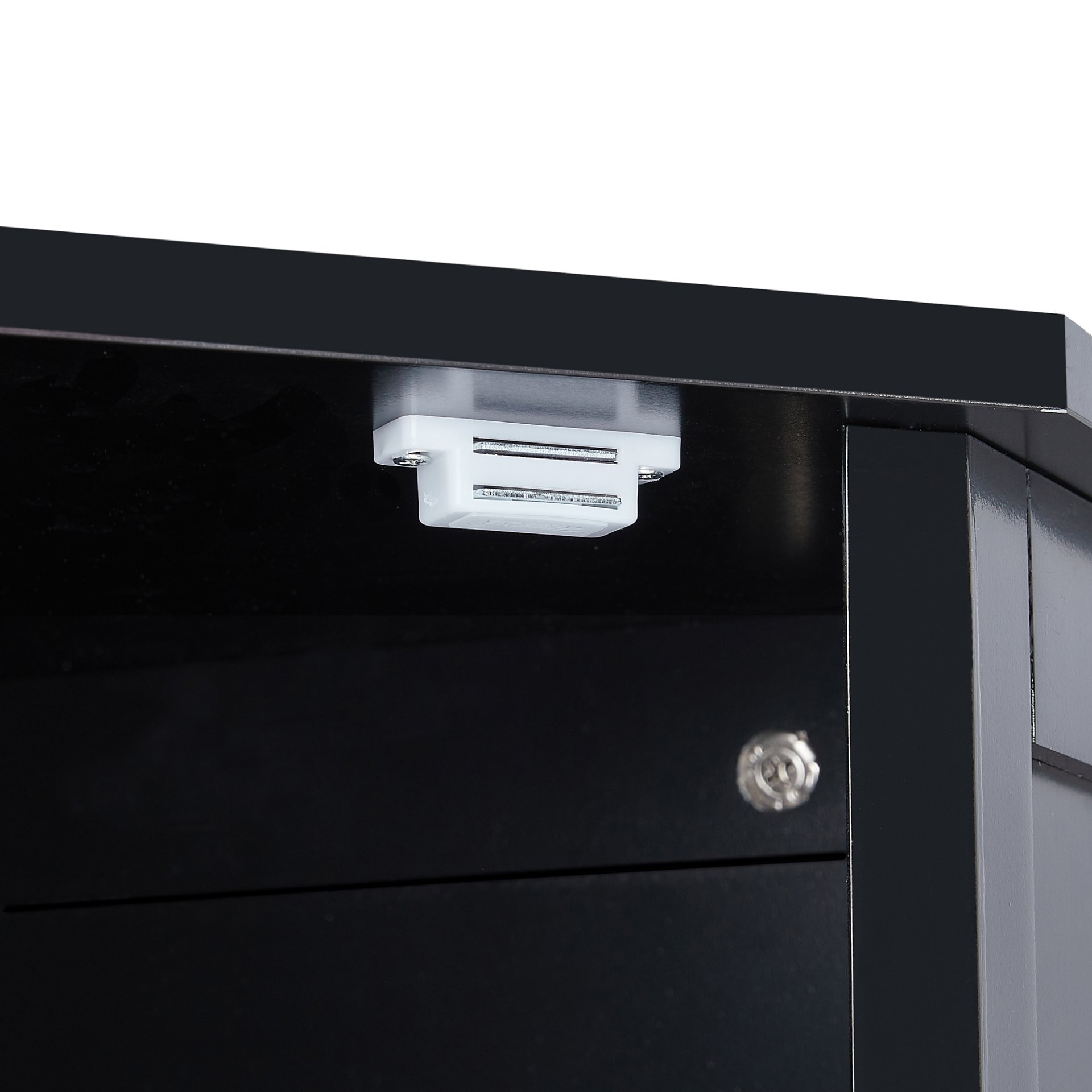 Bathroom Cabinet Triangle Corner Storage Cabinet With Adjustable Shelf Modern Style - Black - Image 25