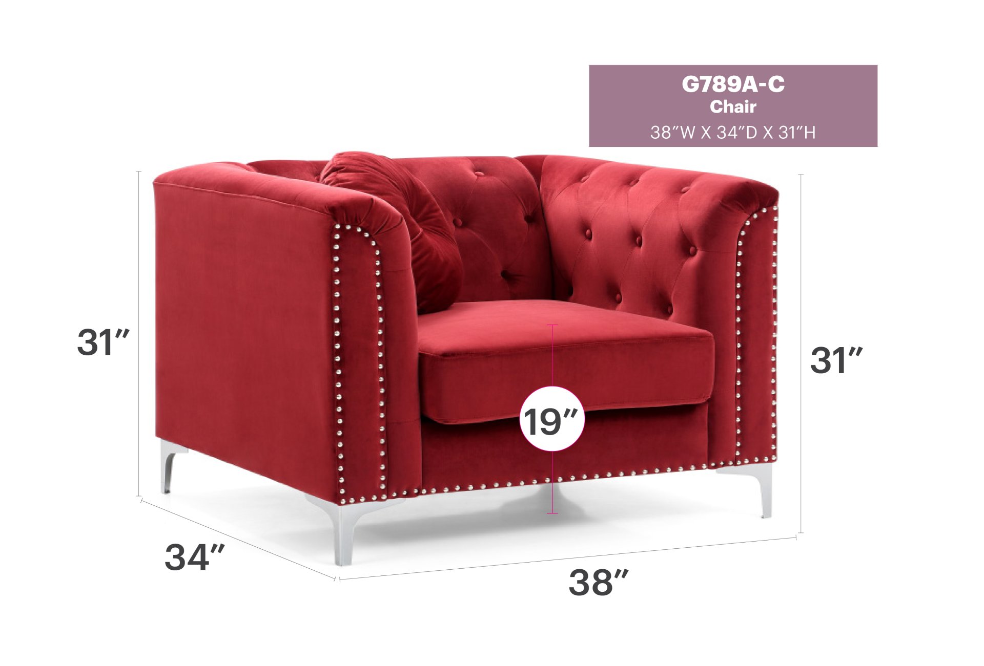 Elegant Contemporary Chair - Burgundy - Image 5