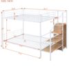 Full Over Full Bunk Bed With Lateral Storage Ladder And Wardrobe - White - Image 15