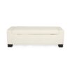 Elegant Ottoman Bench With Textured Fabric, Hinged Lid For Seating And Storage - White - Image 15