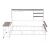Full Size Daybed With Movable Desk, Grid, Shelves And Clothes Hanger - White - Image 15