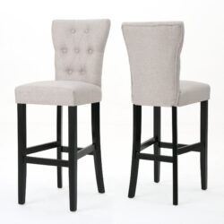 Elegant Barstool Set With Plush Cushioning - Wheat