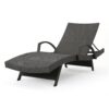 Salem - Contemporary Wicker Chaise Lounge With Armrests - Gray - Image 7