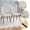 Ergonomic Dining Chair (Set of 4) With Extended Seat Cushion, Metal Legs - Black / Gray - Image 7