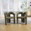 Contemporary Designed Velvet Upholstered Accent / Dining Chair - Olive - Image 2
