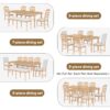 Topmax - 6 Piece Vintage Traditional Extendable Dining Table Set With Removable Leaf, Upholstered Dining Bench And 4 Chairs For 6 - Natural - Image 7