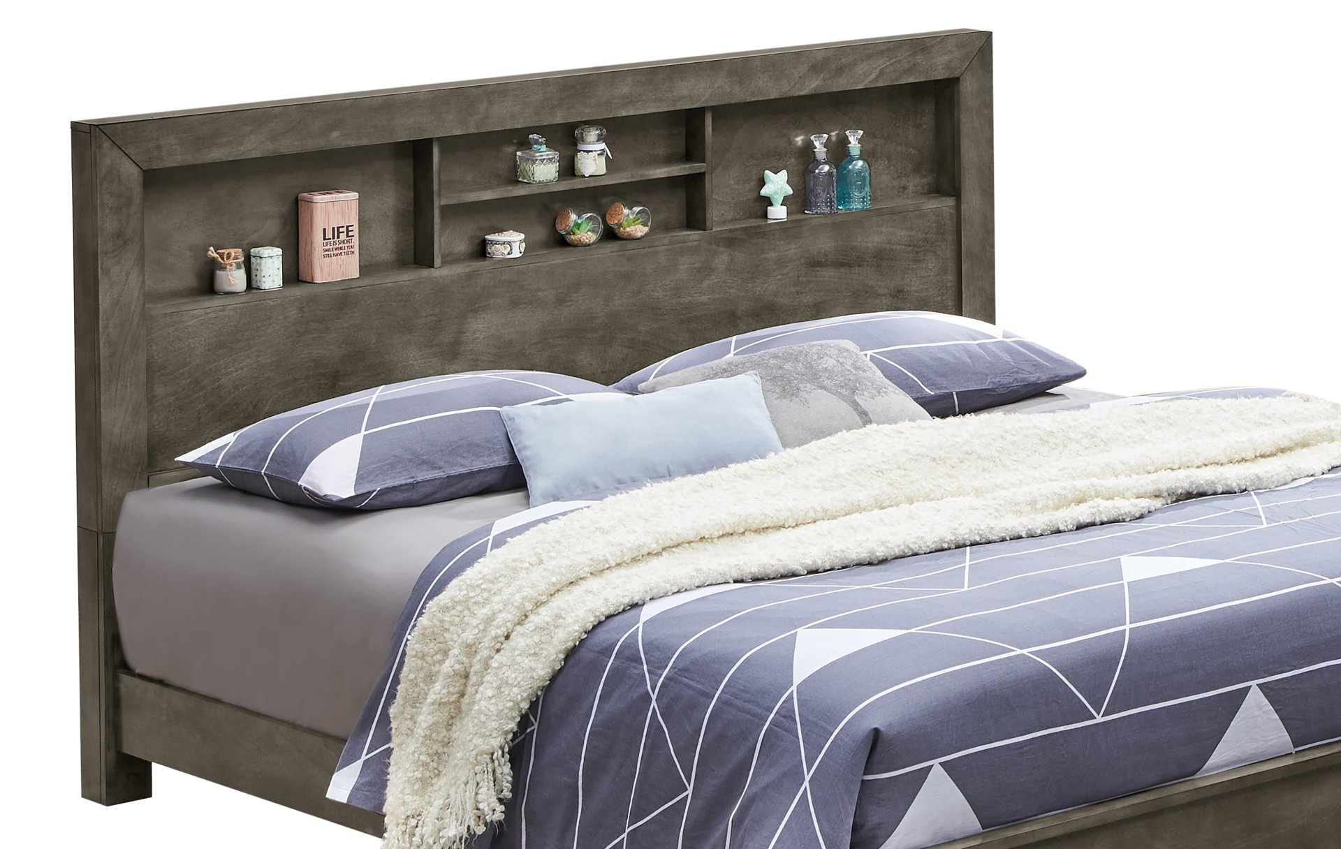 King Transitional Bed - Gray - Image 4