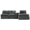 Cloud Sectional Sofa Upholstered Sofa Couch With Double-Layer Cushion And Side Pockets, Free Combined Sectional Sofa Full Compressed Sofa For Living Room - Gray - Image 14