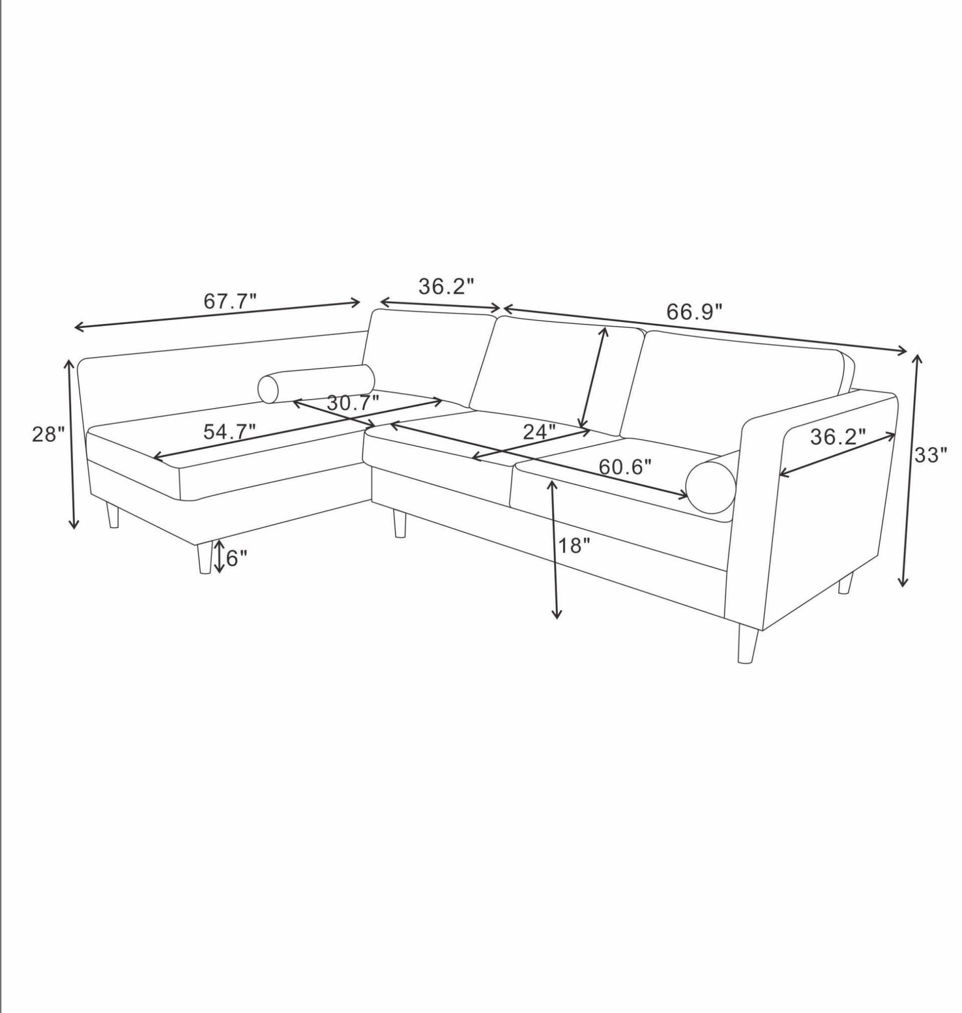 Christian - Sectional Sofa Left Facing - Burnt Orange - Image 12