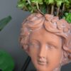 Head Bust Planter, Greek Style Cement Head Planter, Indoor Outdoor Home Garden Decor - Brown - Image 9