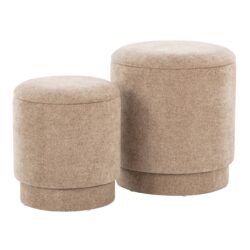 Marla - Upholstered Contemporary Ottoman Set - Brown