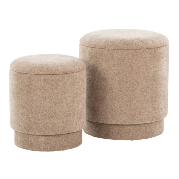 Marla - Upholstered Contemporary Ottoman Set - Brown