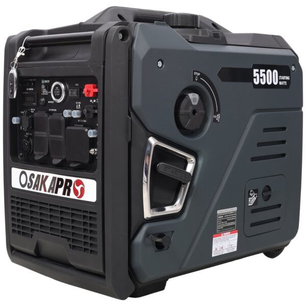 Super Quiet Inverter Generator 5.5Kw Portable Dual Fuel Electric & Remote Start Aluminium - Gray