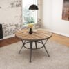 Modern Style Indoor Dining Round Table With Metal Legs - Light Birch - Image 4