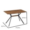 Modern Minimalist Style Dining Table MDF Wooden Top Metal Shelf Metal Heat Transfer Legs Leveling Feet For Dining Room Kitchen Office Table - Walnut / Black - Image 3