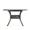 Outdoor Expandable Aluminum Dining Table, Hammered, Latticework Design - Bronze - Image 4