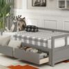 Daybed With Trundle And Two Storage Drawers, Sofa Bed For Bedroom Living Room - Gray - Image 11