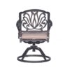 Patio Outdoor Aluminum Dining Swivel Rocker Chairs With Cushion (Set of 2) - Spectrum Sand - Image 12