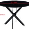 Mid-Century Dining Table For 4 - 6 People With Round MDF Table Top, Pedestal Dining Table, End Table Leisure Coffee Table, Cross Leg - Black - Image 6