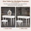 Modern Vanity Table Set With Mirror Touch Screen Lighted Mirror, Dressing Table And Cushioned Stool Set With 2 Large Drawers - White - Image 7