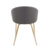 Claire - Contemporary / Glam Chair (Set of 2) - Gold / Gray - Image 5