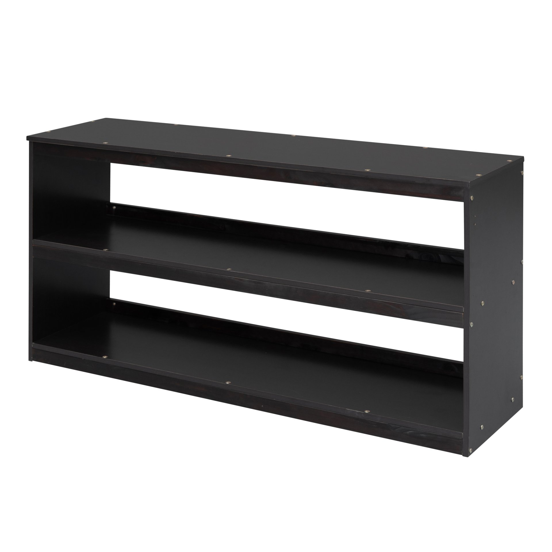 Full Size Loft Bed With Retractable Writing Desk And 3 Drawers With Storage Stairs And Shelves - Espresso - Image 15