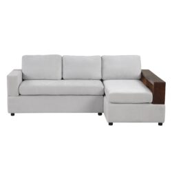 Sectional Sofa Upholstered Sofa Couch With Reversible Armrests For Living Room - Gray