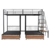 Full Over Twin-Twin Triple Bunk Bed With Drawers And Staircase - Black - Image 6