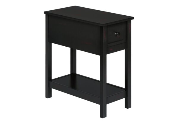 Accent End Table, 2 Tier, Storage Drawer, Versatile Use - Black