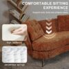 Polyester Fiber Loveseat Sofa Chair Upholstered Couch With Golden Metal Legs Club 2 Seat Sofa For Living Reading Room Bedroom Apartment Small Space Dorm - Orange - Image 3