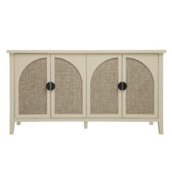 Rattan 4 Door Cabinet, Suitable For Bedroom - Natural