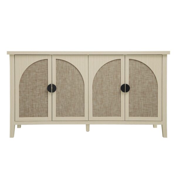 Rattan 4 Door Cabinet, Suitable For Bedroom - Natural