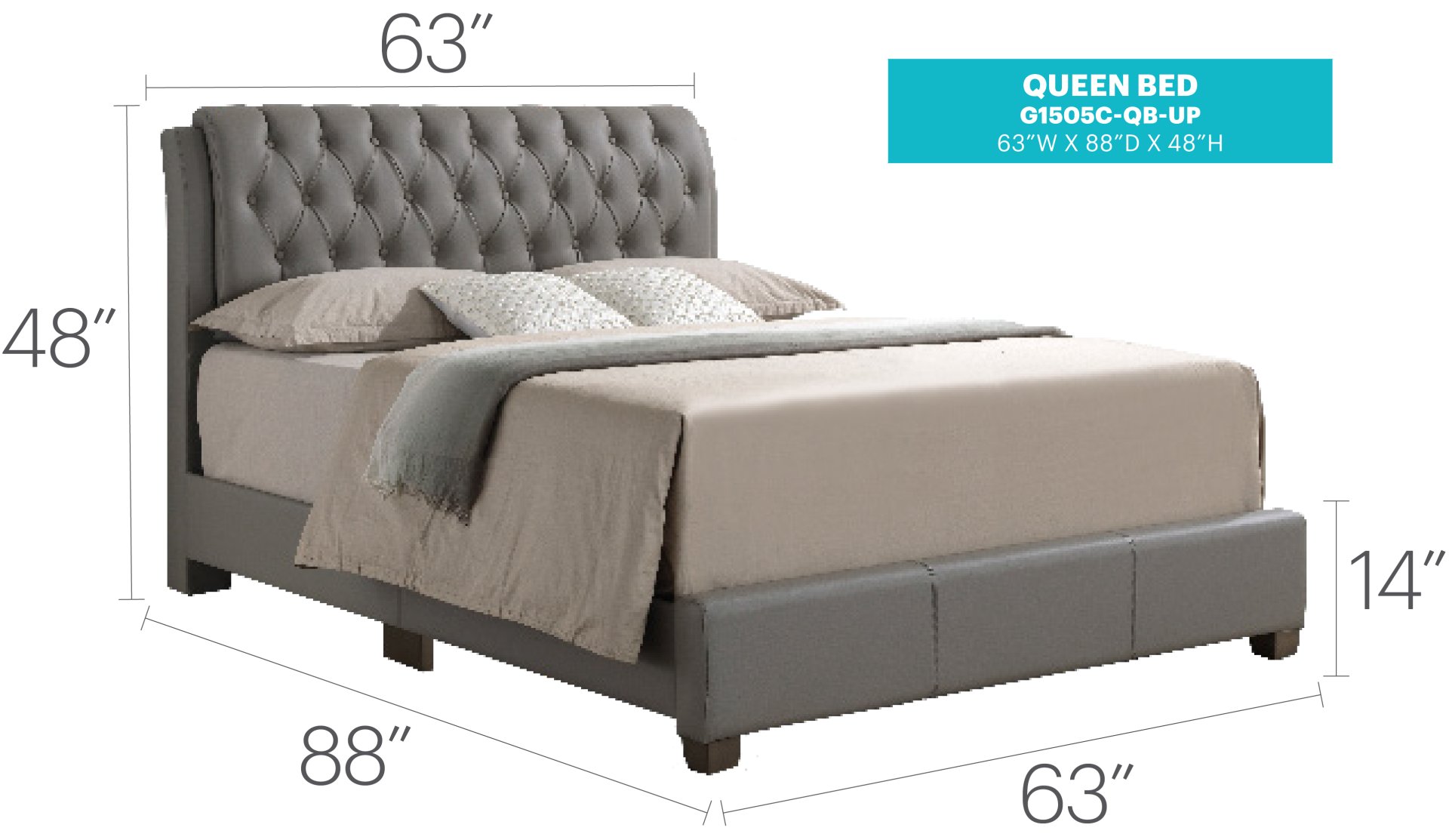 Marilla - Queen Bed - Gray - Image 7