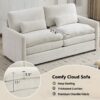 Cozy Upholstered Loveseat Sofa Oversized Comfy Comfy Cloud Sofa Double Cushion Loveseat Sofa Plush Cushion Sofa Couch For Living Room - Beige - Image 5