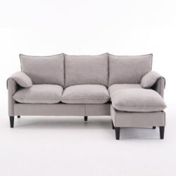 Convertible Combination Sofa, Sofa L Shaped, Sofa With Footstools With Storage Sofa For Living Room, 3 Seater Combination Sofa - Beige
