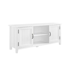Classic Grooved Door TV Stand For Tvs Up To 65" - White