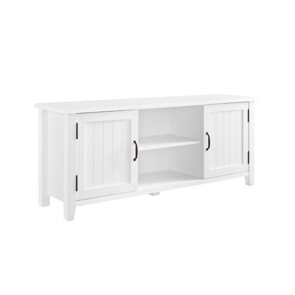 Classic Grooved Door TV Stand For Tvs Up To 65" - White